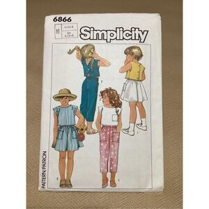 Vintage Sewing Pattern Simplicity Children 6866